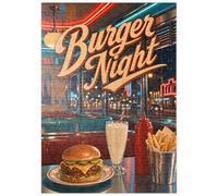 MyPuzzle American Diner Burger Night - Premium 200 Pièces Puzzle - Collection spéciale MyPuzzle de Havana Puzzle Company