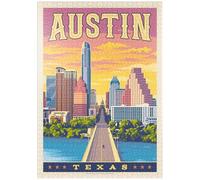 MyPuzzle Austin, Texas : Coucher De Soleil, Affiche Vintage - Premium 1000 Pièces Puzzle - Collection spéciale MyPuzzle de Anderson Design Group
