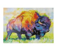 MyPuzzle Bison Américain Coloré De Style Abstrait - Premium 1000 Pièces Puzzle - Collection spéciale MyPuzzle de Puzzle Galaxy