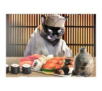 MyPuzzle Black Cat Chef, Sushi Ramen - Random Galaxy - Premium 1000 Pièces Puzzle - Collection spéciale MyPuzzle de Tate & Co Puzzles