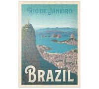MyPuzzle Brésil : Rio De Janeiro Vue du Port, Affiche Vintage - Premium 200 Pièces Puzzle - Collection spéciale MyPuzzle de Anderson Design Group