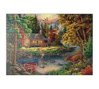 MyPuzzle Cabane Forestière Au Bord d'une Rivière Étincelante - Premium 500 Pièces Puzzle - Collection spéciale MyPuzzle de Puzzle Galaxy
