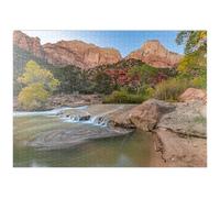 MyPuzzle Cascade De La Rivière Virgin dans Le Parc National De Zion - Premium 1000 Pièces Puzzle - Collection spéciale MyPuzzle de Puzzle Galaxy