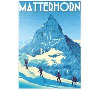 MyPuzzle Cervin Suisse, Art Deco Style Vintage Poster, Illustration - Premium 500 Pièces Puzzle - Collection spéciale MyPuzzle de Puzzle Galaxy