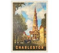 MyPuzzle Charleston, South Carolina: St Philip's Church, Vintage Poster - Premium 200 Pièces Puzzle - Collection spéciale MyPuzzle de Anderson Design Group
