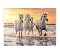 MyPuzzle Chevaux Blancs De Camargue Galopant sur La Plage, France - Premium 200 Pièces Puzzle - Collection spéciale MyPuzzle de Puzzle Galaxy