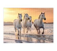 MyPuzzle Chevaux Blancs De Camargue Galopant sur La Plage, France - Premium 500 Pièces Puzzle - Collection spéciale MyPuzzle de Puzzle Galaxy
