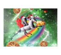 MyPuzzle Christmas Unicorn Cat Adventuring in Space - Random Galaxy - Premium 1000 Pièces Puzzle - Collection spéciale MyPuzzle de Tate & Co Puzzles