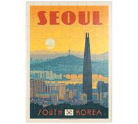 MyPuzzle Corée du Sud : Séoul, Affiche Vintage - Premium 100 Pièces Puzzle - Collection spéciale MyPuzzle de Anderson Design Group