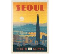 MyPuzzle Corée du Sud : Séoul, Affiche Vintage - Premium 1000 Pièces Puzzle - Collection spéciale MyPuzzle de Anderson Design Group
