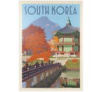 MyPuzzle Corée du Sud, Séoul : Palais Gyeongbokgung, Affiche Vintage - Premium 1000 Pièces Puzzle - Collection spéciale MyPuzzle de Anderson Design Group