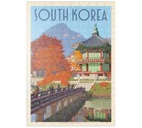 MyPuzzle Corée du Sud, Séoul : Palais Gyeongbokgung, Affiche Vintage - Premium 200 Pièces Puzzle - Collection spéciale MyPuzzle de Anderson Design Group