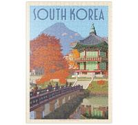 MyPuzzle Corée du Sud, Séoul : Palais Gyeongbokgung, Affiche Vintage - Premium 500 Pièces Puzzle - Collection spéciale MyPuzzle de Anderson Design Group