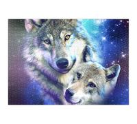 MyPuzzle Cosmic Wolf Family Under The Galactic Moon - Galaxie Aléatoire - Premium 1000 Pièces Puzzle - Collection spéciale MyPuzzle de Tate & Co Puzzles
