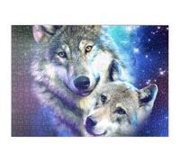 MyPuzzle Cosmic Wolf Family Under The Galactic Moon - Galaxie Aléatoire - Premium 500 Pièces Puzzle - Collection spéciale MyPuzzle de Tate & Co Puzzles