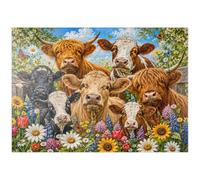 MyPuzzle Couronne De Fleurs - Ferme des Vaches - Prairie - Premium 1000 Pièces Puzzle - Collection spéciale MyPuzzle de Havana Puzzle Company