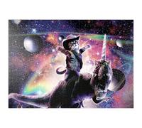MyPuzzle Cowboy Cat with Dinosaur in Galaxy - Galaxie Aléatoire - Premium 1000 Pièces Puzzle - Collection spéciale MyPuzzle de Tate & Co Puzzles