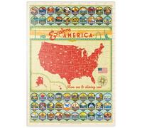 MyPuzzle Découvrir L'Amérique : 50 Blasons D'État, Affiche Vintage - Premium 200 Pièces Puzzle - Collection spéciale MyPuzzle de Anderson Design Group