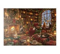 MyPuzzle des Chats De Librairie Au Charme Douillet pour Noël - Premium 500 Pièces Puzzle - Collection spéciale MyPuzzle de Havana Puzzle Company