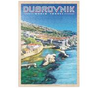 MyPuzzle Dubrovnik, Croatie - Un Joyau De La Côte Dalmate, Vintage Travel Poster - Premium 200 Pièces Puzzle - Collection spéciale MyPuzzle de Havana Puzzle Company