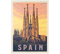 MyPuzzle Espagne : Familia Sagrada, Affiche Vintage - Premium 200 Pièces Puzzle - Collection spéciale MyPuzzle de Anderson Design Group