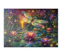 MyPuzzle Étang Lumineux avec Libellules Et Nénuphars en Verre - Premium 500 Pièces Puzzle - Collection spéciale MyPuzzle de Havana Puzzle Company
