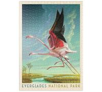 MyPuzzle Everglades National Park: Flight of The Flamingos, Vintage Poster - Premium 500 Pièces Puzzle - Collection spéciale MyPuzzle de Anderson Design Group
