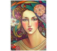 MyPuzzle Femme Art Nouveau avec Accents Floraux Et Dorés - Premium 1000 Pièces Puzzle - Collection spéciale MyPuzzle de Puzzle Galaxy