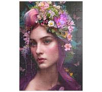 MyPuzzle Femme Élégante avec Une Couronne De Fleurs Et des Accents De Papillons - Premium 100 Pièces Puzzle - Collection spéciale MyPuzzle de Puzzle Galaxy