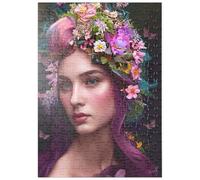 MyPuzzle Femme Élégante avec Une Couronne De Fleurs Et des Accents De Papillons - Premium 200 Pièces Puzzle - Collection spéciale MyPuzzle de Puzzle Galaxy