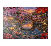 MyPuzzle Fleurs Au Pont De La Lune dans Le Jardin Japonais - Premium 100 Pièces Puzzle - Collection spéciale MyPuzzle de Havana Puzzle Company