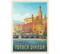 MyPuzzle France : Côte D'Azur, Affiche Vintage - Premium 500 Pièces Puzzle - Collection spéciale MyPuzzle de Anderson Design Group