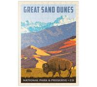 MyPuzzle Great Sand Dunes National Park : Bison, Affiche Vintage - Premium 200 Pièces Puzzle - Collection spéciale MyPuzzle de Anderson Design Group