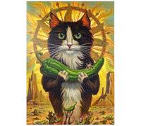 MyPuzzle Green Chile Cat - Jeff Haynie - Premium 1000 Pièces Puzzle - Collection spéciale MyPuzzle de Tate & Co Puzzles