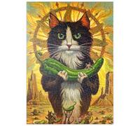 MyPuzzle Green Chile Cat - Jeff Haynie - Premium 500 Pièces Puzzle - Collection spéciale MyPuzzle de Tate & Co Puzzles