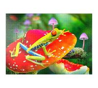 MyPuzzle Grenouille Aux Yeux Rouges dans Une Forêt De Champignons Magiques - Random Galaxy - Premium 1000 Pièces Puzzle - Collection spéciale MyPuzzle de Tate & Co Puzzles