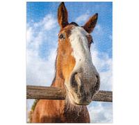 MyPuzzle Gros Plan d'un Cheval De Clydesdale sur Fond De Ciel Bleu - Premium 500 Pièces Puzzle - Collection spéciale MyPuzzle de Puzzle Galaxy