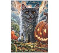 MyPuzzle Halloween Chaton Louche, Chat Noir - Dakota Daetwiler - Premium 1000 Pièces Puzzle - Collection spéciale MyPuzzle de Tate & Co Puzzles