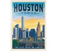 MyPuzzle Houston, Texas: City with No Limits, Vintage Poster - Premium 1000 Pièces Puzzle - Collection spéciale MyPuzzle de Anderson Design Group