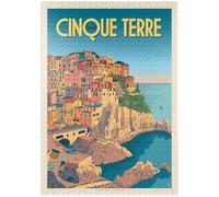 MyPuzzle Italie : Cinque Terre, Affiche Vintage - Premium 1000 Pièces Puzzle - Collection spéciale MyPuzzle de Anderson Design Group