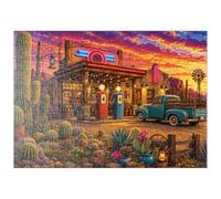 MyPuzzle Jardin De Cactus Près De L'ancienne Station-Service - Premium 200 Pièces Puzzle - Collection spéciale MyPuzzle de Havana Puzzle Company