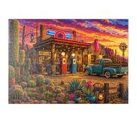 MyPuzzle Jardin De Cactus Près De L'ancienne Station-Service - Premium 500 Pièces Puzzle - Collection spéciale MyPuzzle de Havana Puzzle Company