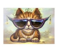 MyPuzzle Just Be Sunglasses Cool Cat - Jeff Haynie - Premium 1000 Pièces Puzzle - Collection spéciale MyPuzzle de Tate & Co Puzzles