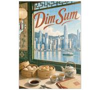MyPuzzle La Ligne d'horizon du Port De Hong Kong Et La Scène des Dim Sum - Premium 100 Pièces Puzzle - Collection spéciale MyPuzzle de Havana Puzzle Company