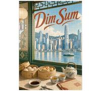 MyPuzzle La Ligne d'horizon du Port De Hong Kong Et La Scène des Dim Sum - Premium 1000 Pièces Puzzle - Collection spéciale MyPuzzle de Havana Puzzle Company
