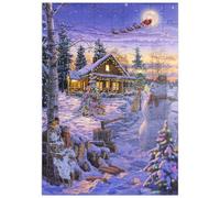 MyPuzzle Le Bonhomme De Neige Accueille Le Père Noël - Premium 100 Pièces Puzzle - Collection spéciale MyPuzzle de Puzzle Galaxy