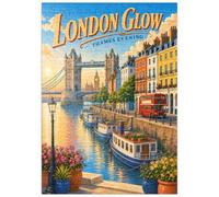 MyPuzzle Le Crépuscule sur La Tamise À Londres - Premium 200 Pièces Puzzle - Collection spéciale MyPuzzle de Havana Puzzle Company