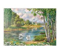 MyPuzzle Le Lac des Cygnes dans La Verdure - Premium 500 Pièces Puzzle - Collection spéciale MyPuzzle de Puzzle Galaxy