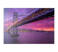 MyPuzzle Le Pont De La Baie De San Francisco Au Coucher du Soleil - Vue sur Les Lumières De La Ville - Premium 200 Pièces Puzzle - Collection spéciale MyPuzzle de Puzzle Galaxy