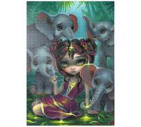 MyPuzzle Les Bébés Éléphants - Jasmine Becket-Griffith - Premium 1000 Pièces Puzzle - Collection spéciale MyPuzzle de Tate & Co Puzzles
